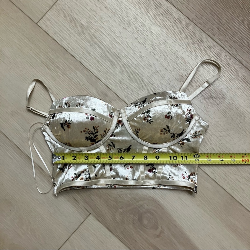 Floral Velvet Bustier Top